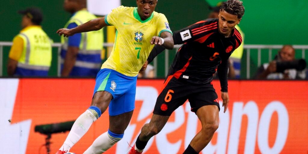 Vinicius Júnior decide e Brasil derrota Colômbia pelas Eliminatórias